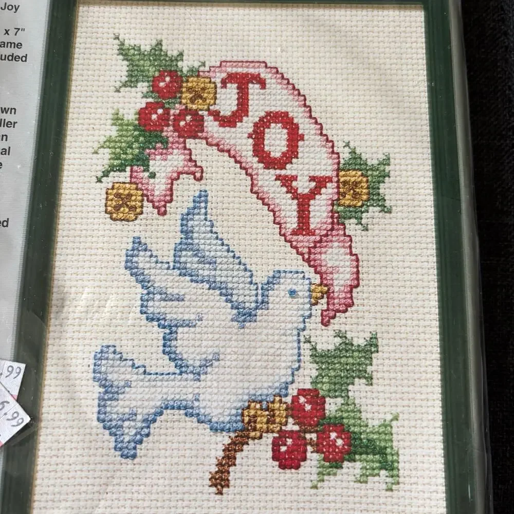 Christmas Joy Dove Vintage Counted Cross Stitch Kit by Needlemagic Inc NMI 1990s